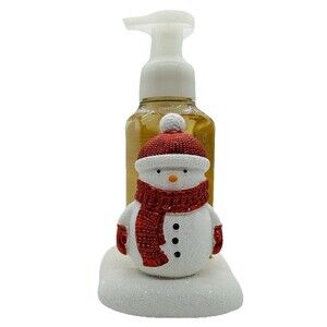 Bath & Body Works Snowman Soap Holder Christmas Glitter Holiday Sink Deco BABW